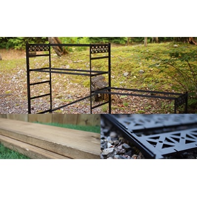 マルチアイアンラック フレーム棚板3段分セット(キャンプ/アウトドア)H124