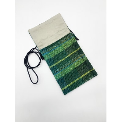 りんごの木　さをり織りサコッシュ(グリーン系)(A272)