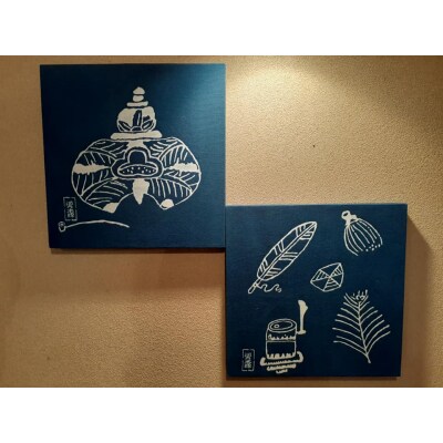 河内木綿文様、壁面装飾パネル【絵柄1】(E129)