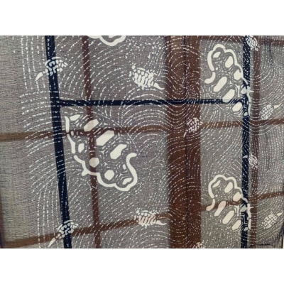 河内木綿文様、肌に優しい藍手染めストール【絵柄1】(H133)