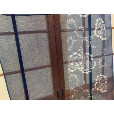 河内木綿文様、肌に優しい藍手染めストール【絵柄2】(H133)