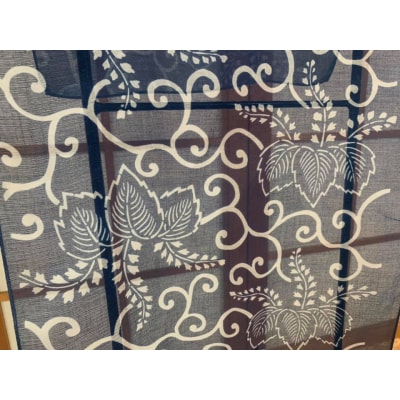 河内木綿文様、肌に優しい藍手染めストール【絵柄3】(H133)