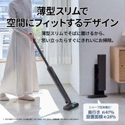 シャープ ステーションタイプ コードレススティック掃除機 EC-CR1-H(グレー系)(J166)