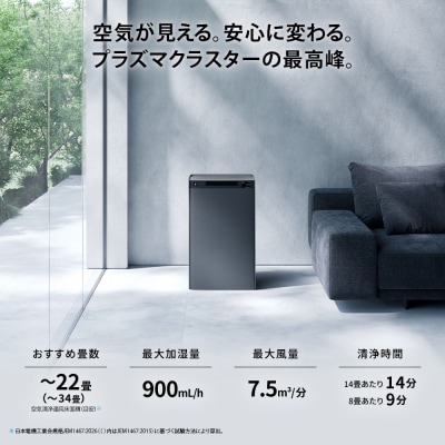 シャープ 加湿空気清浄機 KI-WX75-H(グレー系)(V107)