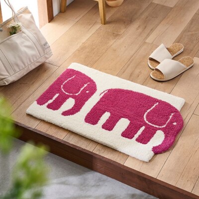 (エレファンティ/ピンク)Finlayson フィンレイソン 8柄から選べる玄関マット(N107)