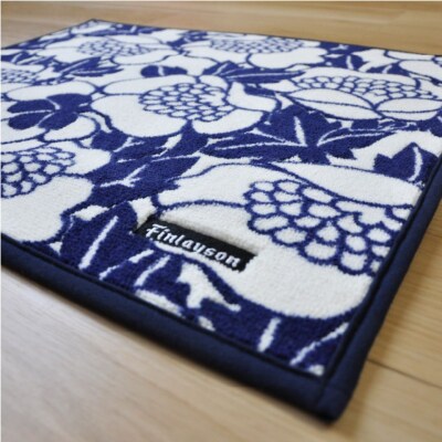 (アンヌッカ/ネイビー)Finlayson4柄から選べるキッチンマット 50×240cm(P112)