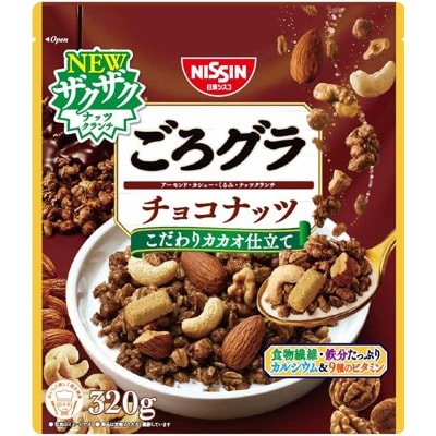 【3か月定期便】日清シスコ　ごろグラ　チョコナッツ　320g×6袋