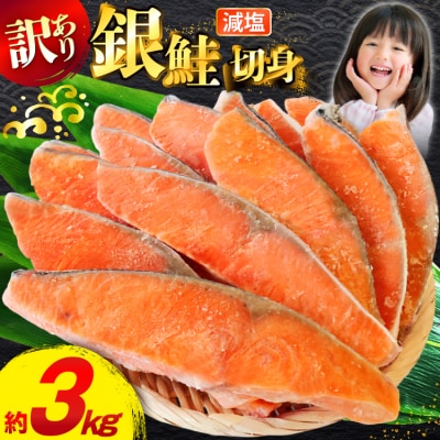 訳あり 無添加 減塩 塩銀鮭 切身 総重量 3kg [足利本店 20565551]