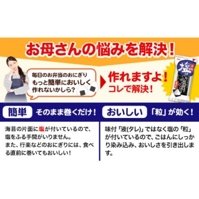 塩付おにぎりのり 3切14枚×30個セット 浜乙女