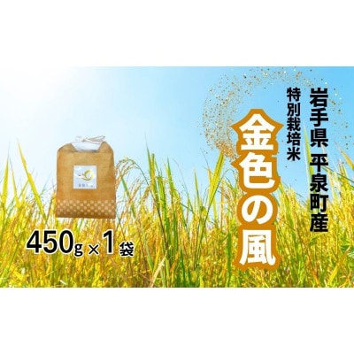 【令和8年産予約】平泉町産 金色の風 精米 450g 令和8年10月初旬より順次発送【mih006】