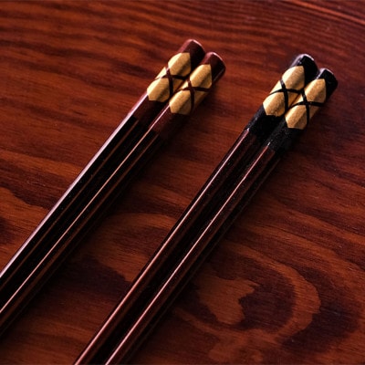 八角箸　花塗り(夫婦箸)2膳