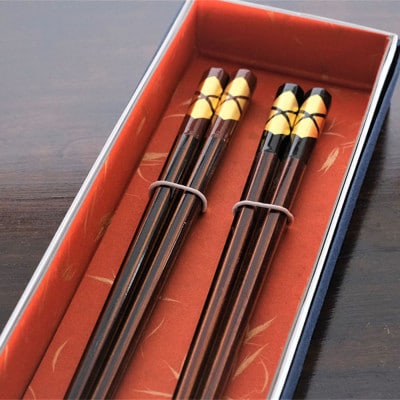 八角箸　花塗り(夫婦箸)2膳