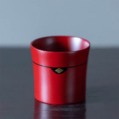 秀衡塗　栃ぐいのみ (朱)