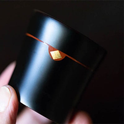 秀衡塗　栃ぐいのみ(朱・黒)各1個