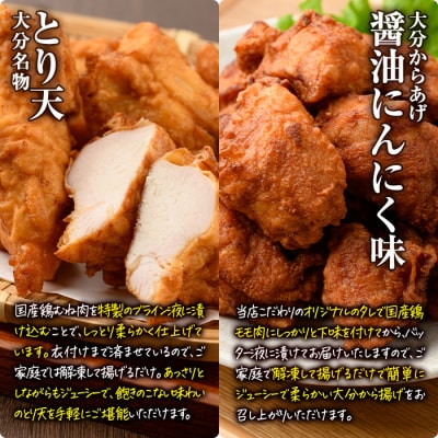 時短おかず 揚げるだけ 大分からあげ 醤油にんにく味・とり天セット (計1kg・各500g) 