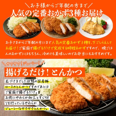 <定期便・全3回> 時短おかず・大人気フライ3種セット (4か月毎)
