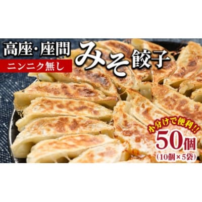 高座・座間みそ餃子(ニンニク無し)50個(10個×5袋)冷凍　小分け　もっちりした特製皮のぎょうざ