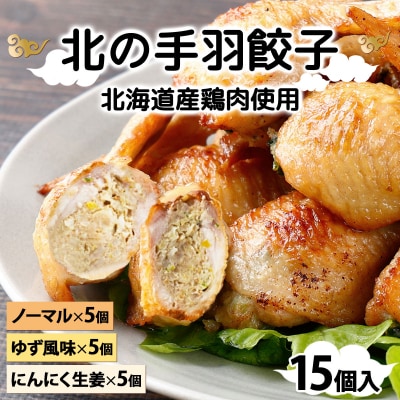 北海道産鶏肉を使った手羽先餃子15個セット(5個×3袋)≪配送地域限定≫