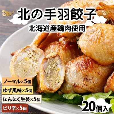 北海道産鶏肉を使った手羽先餃子20個セット(5個×4袋)≪配送地域限定≫