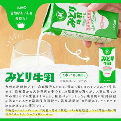 みどり牛乳(1000ml×12本)ロングライフ【115700201】【九州乳業】