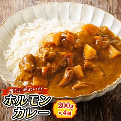 優しい味わいのホルモンカレー 200g×4個 昆布ダシ入り レトルトカレー 常温 保存