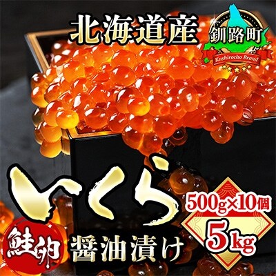 【2022年2月上旬発送】北海道産　いくら醤油漬け　500g　×10個セット