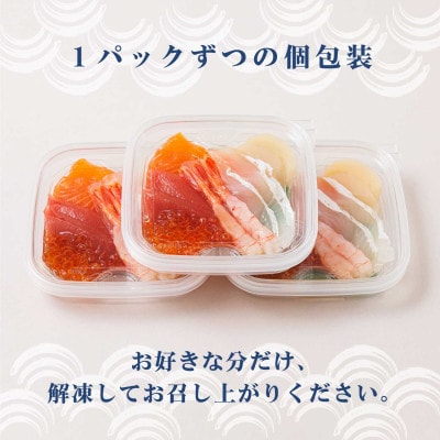 【毎月定期便】連続6回 お刺身・海鮮丼 盛り合わせセット×5パック 6種類/冷凍 小分けパック全6回