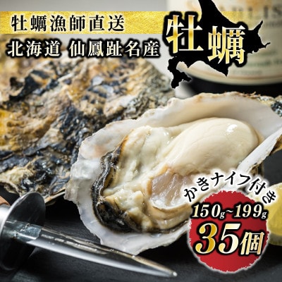 【先行受付】仙鳳趾名産 牡蠣 150g～199g×35コ+かきナイフ付き かき漁師直送 K1-8