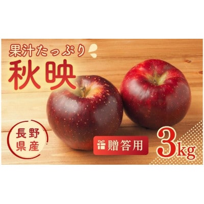 りんご 秋映(あきばえ) 3kg 贈答用 信州[54041574]