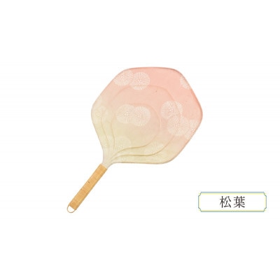伝統工芸品 籐うちわ 和紙【松葉】[55007015]