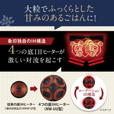 象印 圧力IH炊飯ジャー 4合炊き (炊飯器)「炎舞炊き」NWUU07-BZ 墨