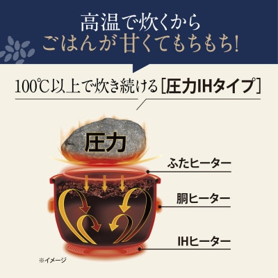 象印 圧力IH炊飯ジャー 5.5合炊き (炊飯器) 「 極め炊き 」 NWYD10-BA ブラック