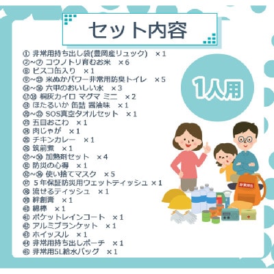 1人用  45点防災グッズ 豊岡産 ネイビー