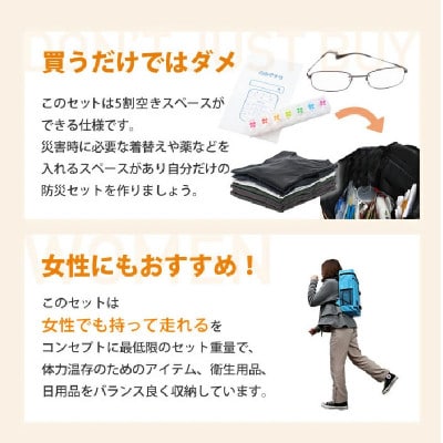 2人用  70点防災グッズ 豊岡産 ネイビー&イエロー