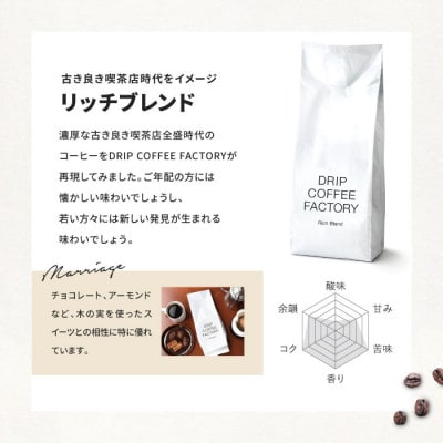 コーヒー粉 中挽き リッチブレンド 2kg (500g×4袋)自家焙煎