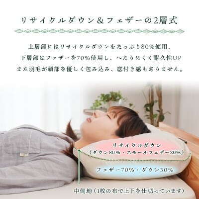 二層式ダウンピロー ネックサポートタイプ 50×70cm