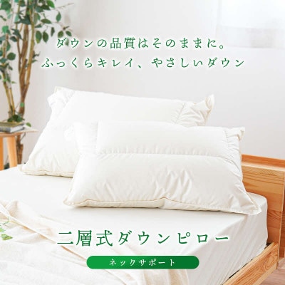 二層式ダウンピロー ネックサポートタイプ 1個 サイズ:43×63cm