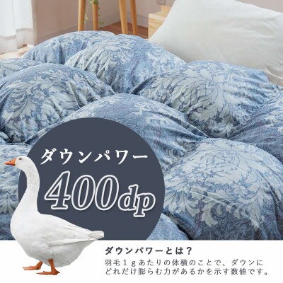 ロイヤルスティッキーダウン93%使用 羽毛掛け布団 シングル 1枚 (ブルー)