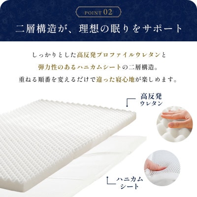 二層式 体圧分散マットレス ハニカムシート入り グレー シングル ハードタイプ