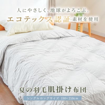 羽毛布団 肌掛け布団  色(ベージュ) ダウン90% 0.25kg入り シングルロング