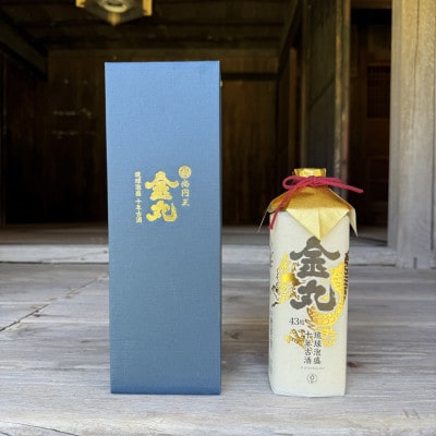 【伊是名酒造所・琉球泡盛】古酒10年 金丸 43度 3合瓶(720ml)琉球ガラス おちょこセット