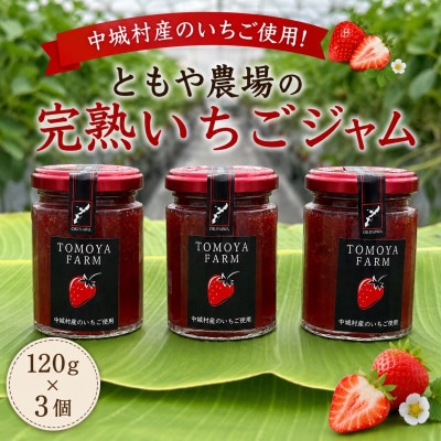 沖縄県中城村産いちご使用 ともや農場の完熟いちごジャム 120g×3個