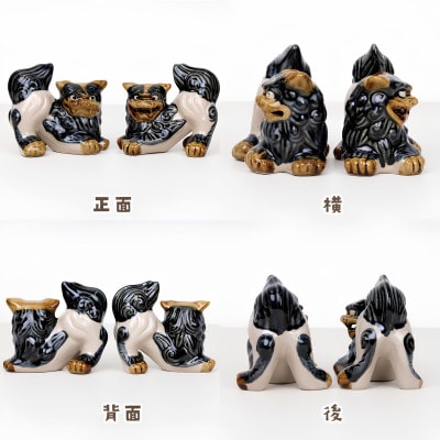 【焼物・やちむん】手作り 伝統工芸品 小横シーサー