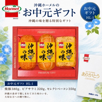 のし付き お中元ハムギフト HL-1(焼豚・ビアサラミ・セレクトベーコン)