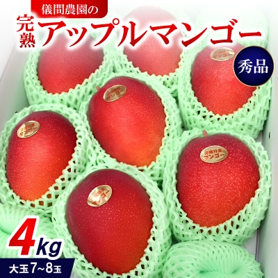 【2026年6月下旬から順次発送・贈答用】儀間農園の完熟アップルマンゴー 秀品4kg(大玉7～8玉)