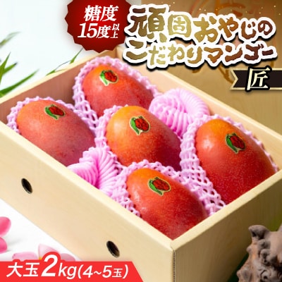 【2026年発送・糖度15度以上保証】頑固おやじのこだわりマンゴー匠 大玉2kg(4～5玉)
