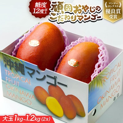 【2027年発送・糖度12度以上保証】頑固おやじのこだわりマンゴー大玉1.0kg～1.2kg(2玉)
