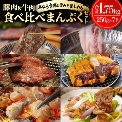 豚肉&牛肉 7種食べ比べまんぷくセット 合計1.75kg