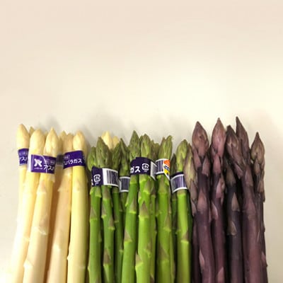 先行受付 アスパラガス 3種 セット 約1.1kg ホワイト グリーン 紫 発送:3月中旬～
