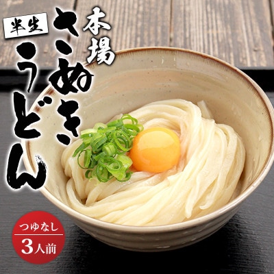 さぬきうどん 半生うどん 3食 つゆなし うどん百名店選出 名店なかむら